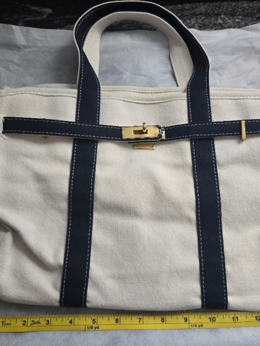 Brand New "Boatkin" Inspired Canvas Bag Navy Trim